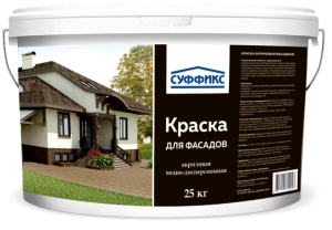 Краска фасадная акриловая СУФФИКС белая 16,5 л