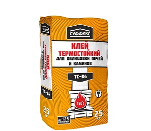 Клей для печей и каминов Суффикс ТС-84, 25 кг Клей для печей и каминов Суффикс ТС-84, 25 кг