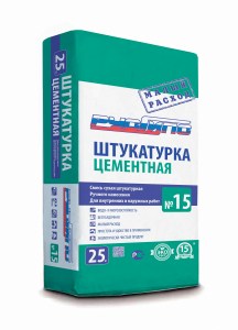 Штукатурка цементная РусГипс 15, 25 кг Штукатурка цементная РусГипс 15, 25 кг