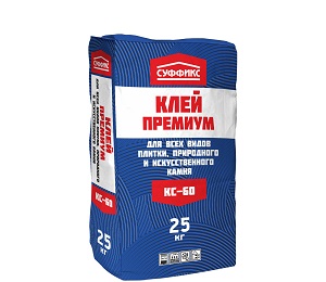 Клей для плитки Суффикс КС-60, 25 кг