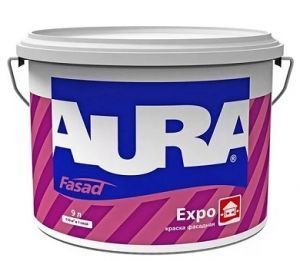 Краска фасадная акриловая Aura Expo белая 9 л Краска фасадная акриловая Aura Expo белая 9 л