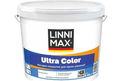 Краска интерьерная моющаяся LINNIMAX Ultra Color белая 8,46 л Краска интерьерная моющаяся LINNIMAX Ultra Color белая 8,46 л