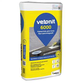Ровнитель для пола Vetonit 6000 быстросохнущий 25 кг
